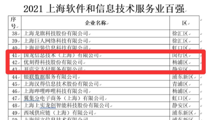 UCloud優(yōu)刻得榮登“2021上海軟件和信息技術(shù)服務(wù)業(yè)百強(qiáng)”榜單